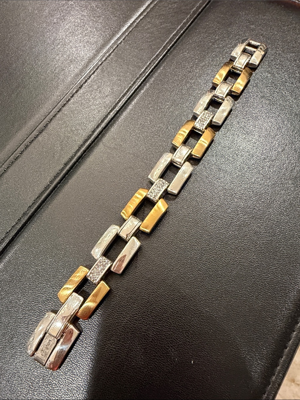 Brighton Two-Tone Silver and Gold Link Bracelet - Elegant Women’s Jewelry